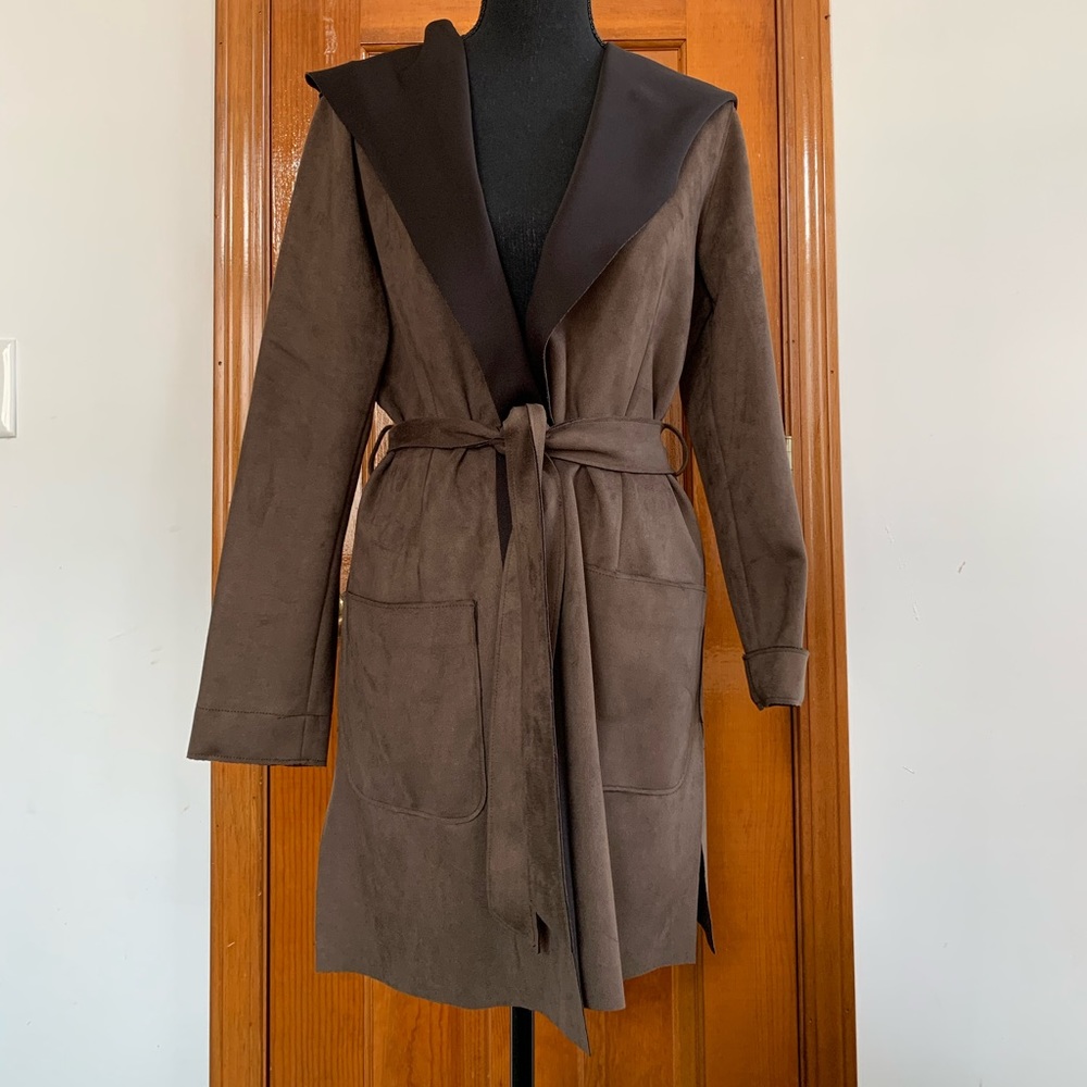 Zara Suede Wrap Coat